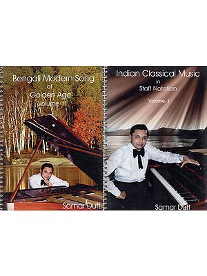 Indian Classical and Modern Songs with Staff Notations in Bengali (Set of 2 Volumes)