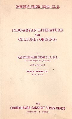 Indo-Aryan Literature and Culture (Origins) - An Old and Rare Book