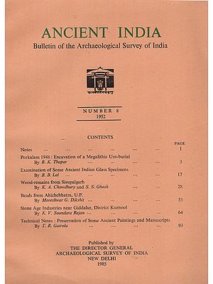 Ancient India- Bulletin of the Archaeological Survey of India (Number 8)