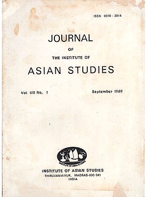 Journal of The Institute of Asian Studies- Vol. VII, No. 1- September 1989 (An Old and Rare Book)