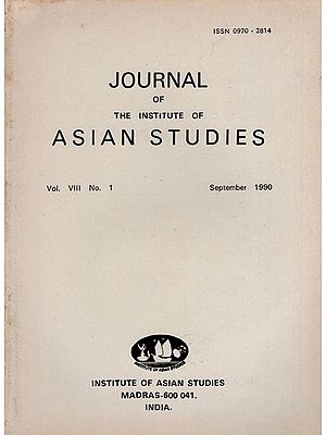 Journal of The Institute of Asian Studies- Vol. VIII, No. 1- September 1990 (An Old and Rare Book)