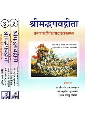 श्रीमद्भगवद्गीता: Shrimad Bhagvad-Gita With Eight Commentaries (Set  of 3 Volumes)