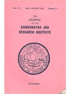 The Journal of the Ganganatha Jha Research Institute: May-August, 1959, Parts 3-4 (An Old and Rare Book)