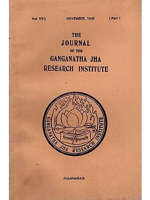 The Journal of the Ganganatha Jha Research Institute: November 1949, Part 1 (An Old and Rare Book)