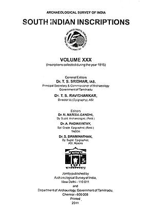 South Indian Inscriptions- Volume XXX (Archaelogical Survey of India)