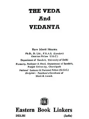 The Veda and Vedanta (An Old and Rare Book)