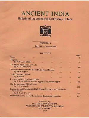 Ancient India- Bulletin of the Archaeological Survey of India (Number 4)