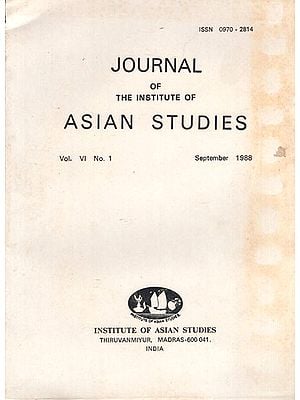 Journal of The Institute of Asian Studies- Vol. VI, No. 1- September 1988 (An Old and Rare Book)