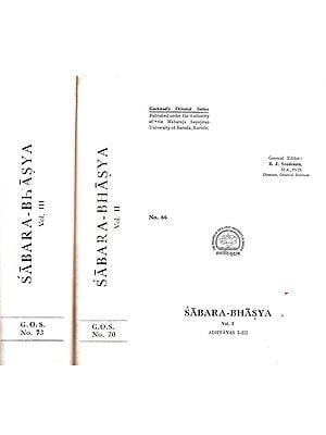 Complete Sabara-Bhasya (Set of 3 Volumes) (Old and Rare Book)