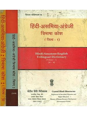 हिंदी-असमिया-अंग्रेज़ी: त्रिभाषा कोश- Hindi-Assamese-English: Trilingual Dictionary (An Old and Rare Book in Set of 3 Volumes)