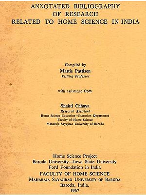 Annotated Bibliography of Research Related To Home Science in India (An Old & Rare Book)