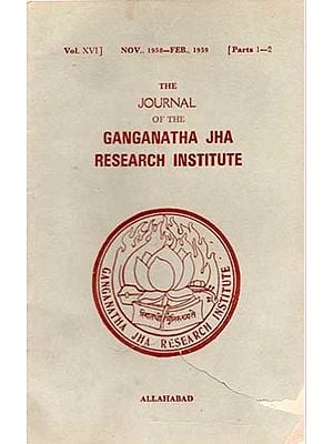 The Journal of the Ganganatha Jha Research Institute: Nov., 1958-Feb., 1959, Parts 1-2 (An Old and Rare Book)