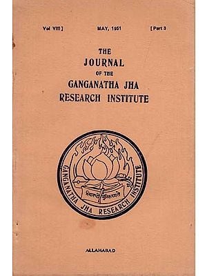 The Journal of the Ganganatha Jha Research Institute: May 1951, Part 3 (An Old and Rare Book)