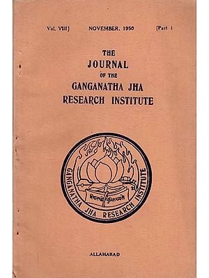The Journal of the Ganganatha Jha Research Institute: November 1950, Part 1 (An Old and Rare Book)