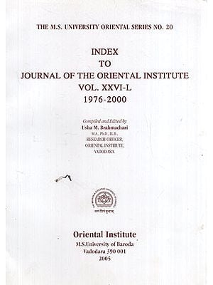 Index to Journal of the Oriental Institute: Volume- XXVI- L (1976- 2000)