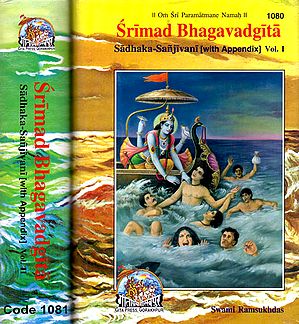 Srimad Bhagavad Gita - 2 Volumes (Sadhaka-Sanjivani (With Sanskrit Text, Transliteration, English Translation and Commentary)