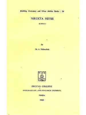 Nirukta Notes (Series 1): A Rare Book