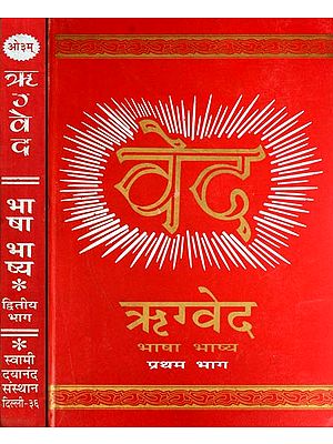 ऋग्वेद: Rig Veda (Word-to-Word Meaning Hindi Translation) (Set of 2 Volumes) (An Old and Rare Book)