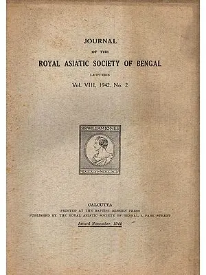 Journal of the Royal Asiatic Society of Bengal: Letters- Including Articles of George N. Roerich and Rev. J. Gergan and Rev. Walter Asboe | Vol. VIII, 1942, No. 2 (An Old and Rare Book: Only 1 Quantity Available)