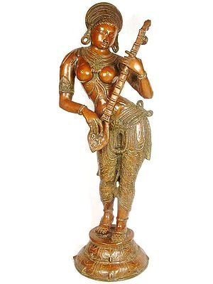 37" Yogini Plays The Veena In Brass | Handmade | Made In India