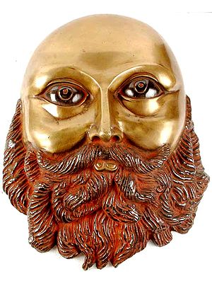 Bald Head and Bearded Face (Wall Hanging Mask)