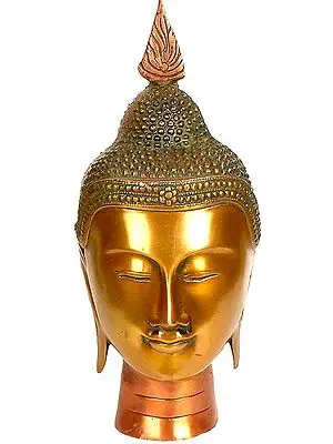 12" Buddha Head In Brass | Handmade | Made In India