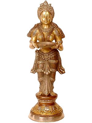 23" Deeplakshmi In Brass | Handmade | Made In India
