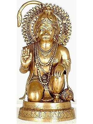 19" Lord Hanuman Brass Statue | Handmade Indian Art | Made in India