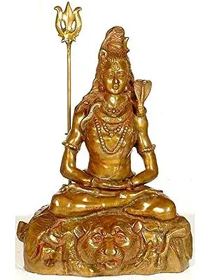 30" Yoga Dakshinamurti Shiva Brass Statue | Handmade | Made in India