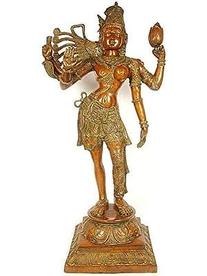 39" Large Size Ardhanarishvra In Brass | Handmade | Made In India