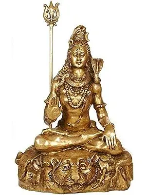 33" Large Size Lord Shiva In Brass | Handmade | Made In India
