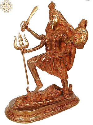 16" Mother Kali In Brass | Handmade | Made In India
