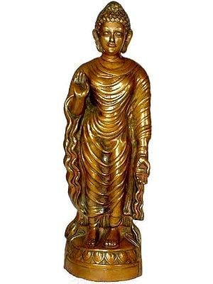 24" Lord Buddha Brass Figurine | Handmade | Made in India