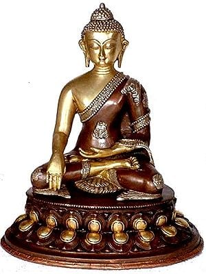 13" Buddha in Bhumisparsha Mudra In Brass | Handmade | Made In India