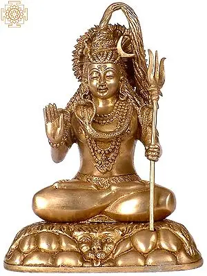 10" Lord Shiva In Brass | Handmade | Made In India