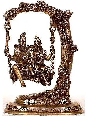 10" The Holy Family Swings In Brass | Handmade | Made In India