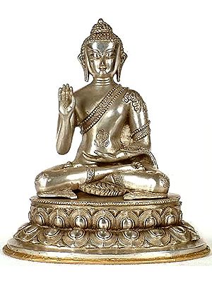 13" Buddha in Abhaya Mudra In Brass | Handmade | Made In India
