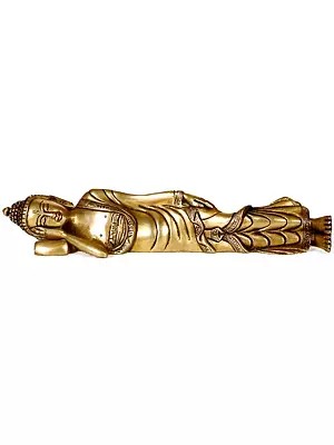 10" Buddha Idol in Maha Parinirvana in Brass | Handmade | Made in India