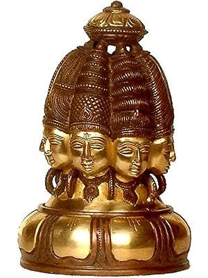 9" Ashta Mukha Linga In Brass | Handmade | Made In India