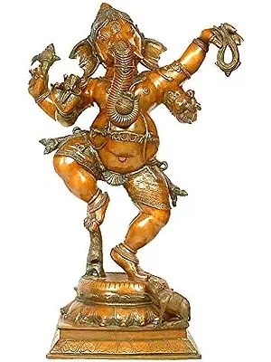 40" Dancing Ganesha In Brass | Handmade | Made In India