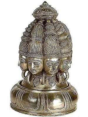 9" Ashta Mukha Lingam in Brass | Handmade | Made in India
