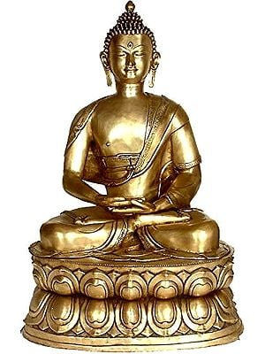 39" Large Size Buddha in Dhyana Mudra | Brass | Handmade | Made In India