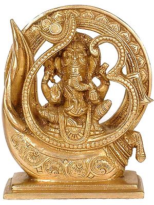 Ganesha, OM and the Crescent Moon