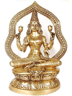 19" Goddess Lakshmi, The Highest Among All In Brass | Handmade | Made In India