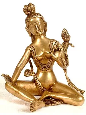 Tibetan Buddhist Deity Green Tara Brass Statue