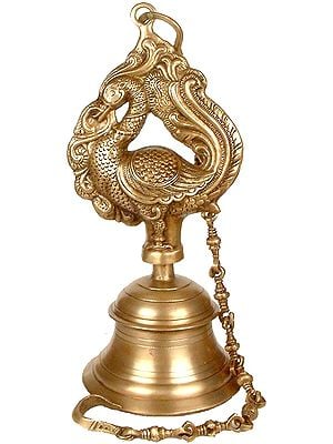 24" Hanging Peacock Bell In Brass | Handmade | Made In India