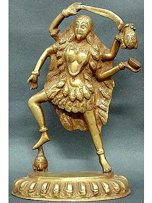 9" Kali the Benevolent Goddess In Brass | Handmade | Made In India