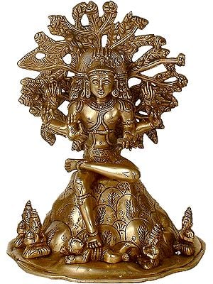 11" Lord Dakshinamurti Shiva Brass Sculpture | Handmade Statue | Made in India
