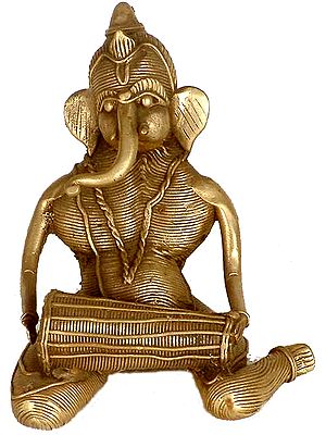 Lord Ganesha Playing The Mridangam