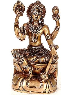 6" Lord Vishnu In Brass | Handmade | Made In India